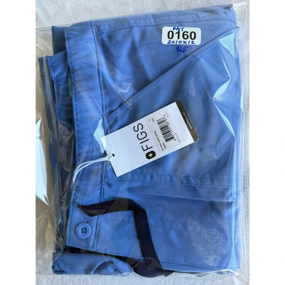 FIGS Cairo Cargo Scrub Pants L Blue Technical Collection Medical Professional